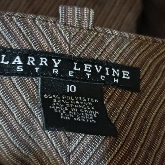 Sz 10 Larry Levine Brown Striped Pants - Picture 4 of 9